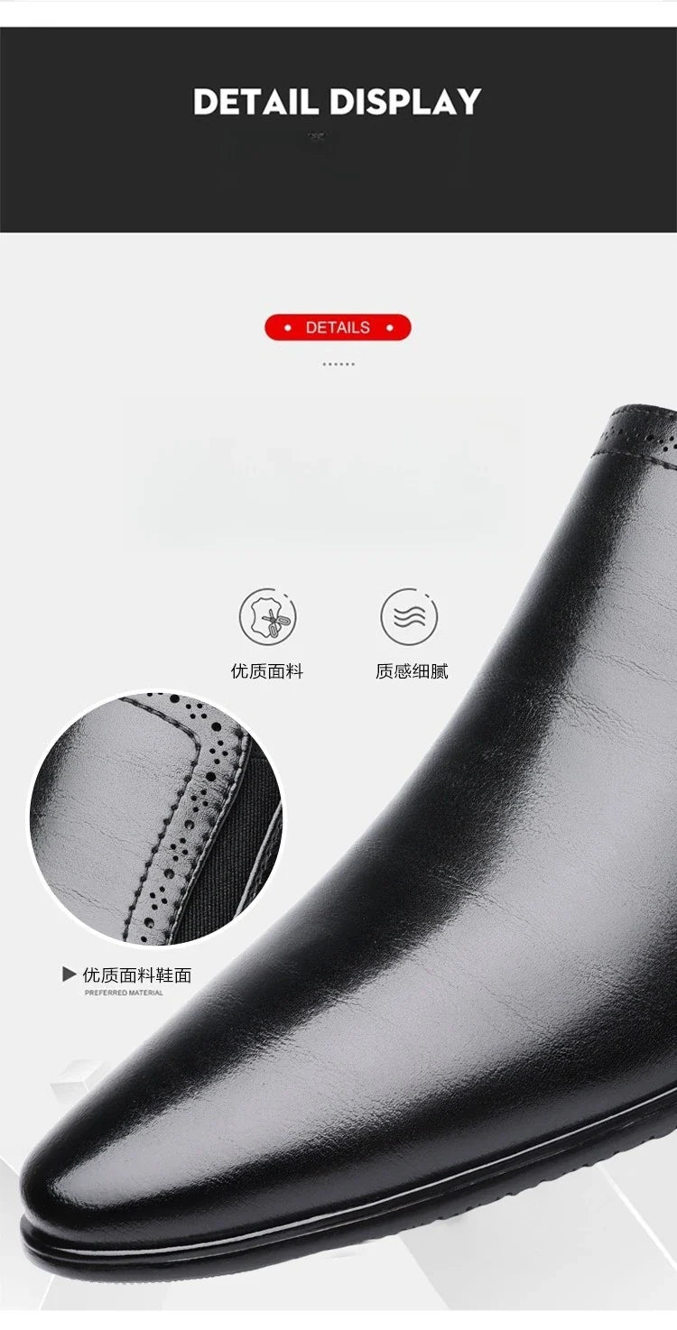 Spring Autumn New Designer Dress Shoes for Men Solid Color Fashion Formal Business Casual Leather Shoes Male