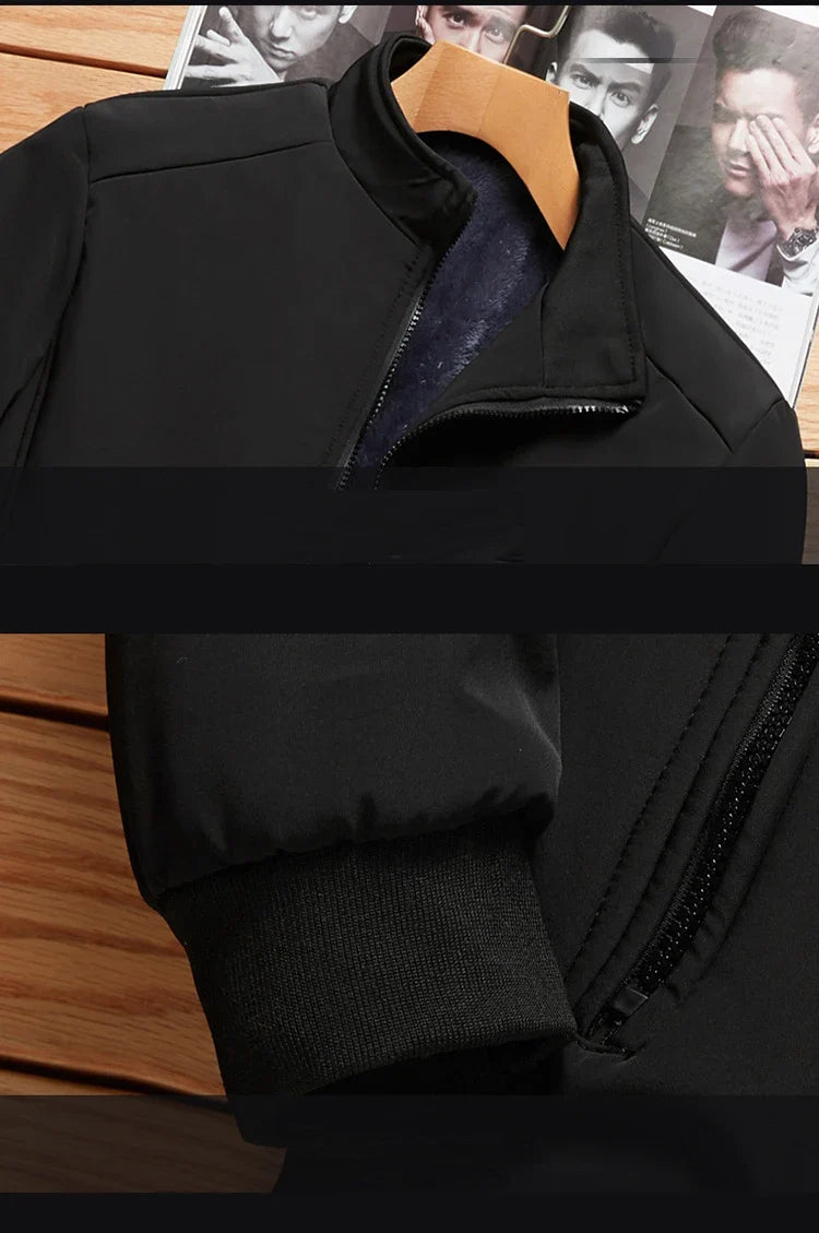 Luxury Men's Winter Coats Business Casual Thicken Inner Men's Winter Jacket Fleece Inner Parkas Man Thermal Warm Outerwear L-3XL