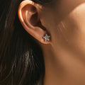D Color Dazzling Moissanite Earrings 925 Sterling Silver Trendy Cute Snowflake Stud Earrings For Women Fine Jewelry