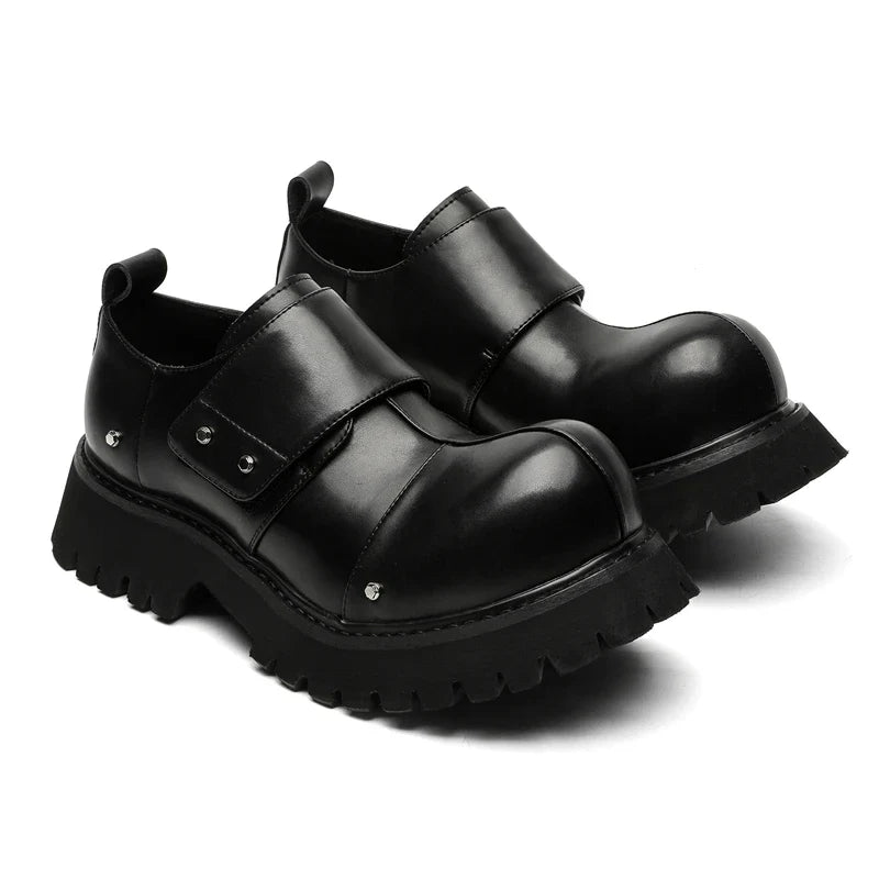 Big Head Shoes Black British Style Business Casual Shoes