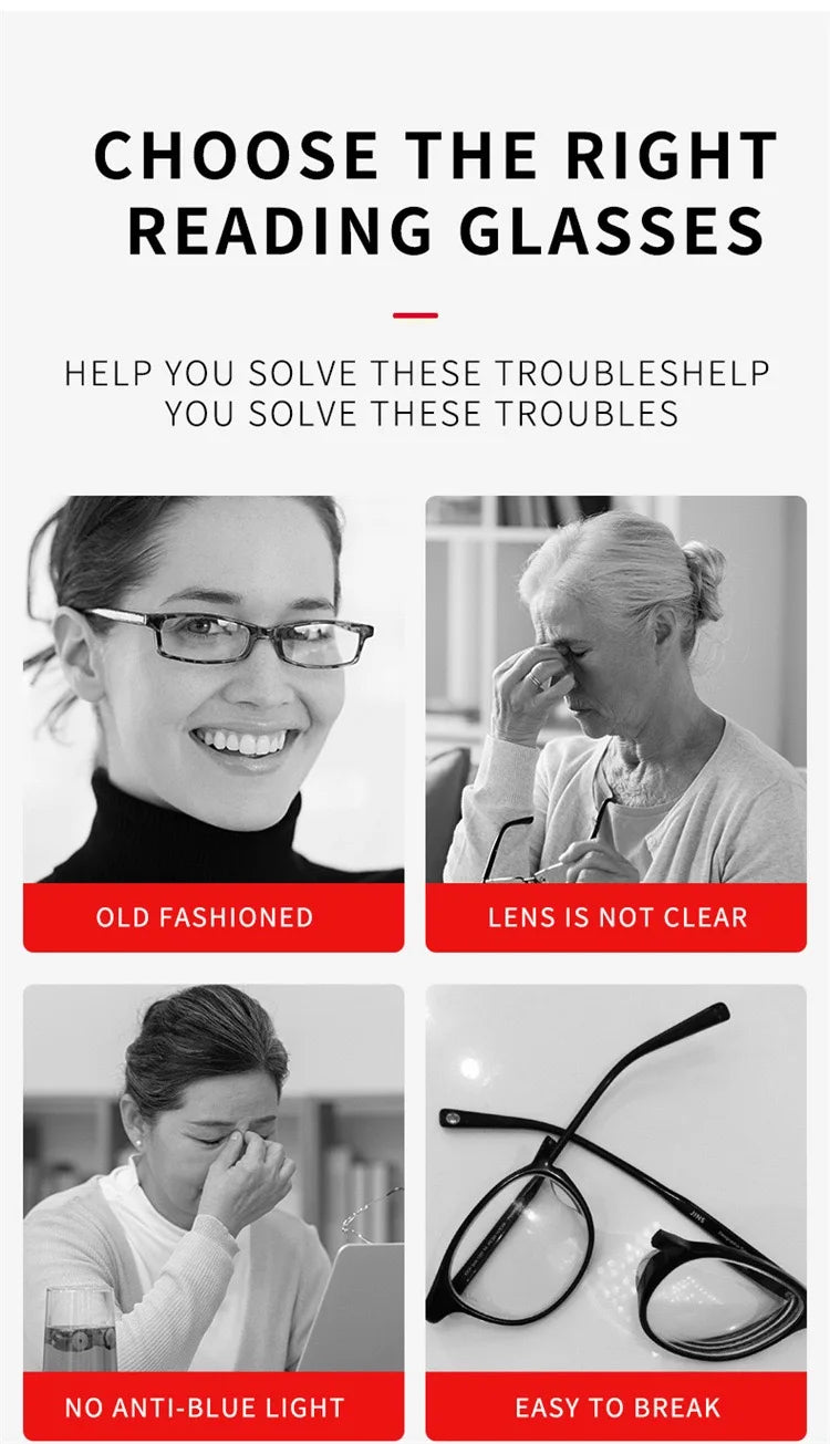 Luxury Women's Rectangle Rhinestone Reading Glasses Ultralight Small Frame Trendy Clear Lenses Presbyopia Eyeglasses with Degree