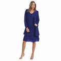 2 Pieces Chiffon Dress Set Women Casual Long Sleeve Solid Cardigan Dress Elegant Wedding Evening Party Dresses Clothing Vestidos