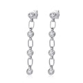 3mm Moissanite Earrings for Women Wedding Round Brilliant Cut Moissanite Stud Solid s925 Silver Dainty Tassel Earring
