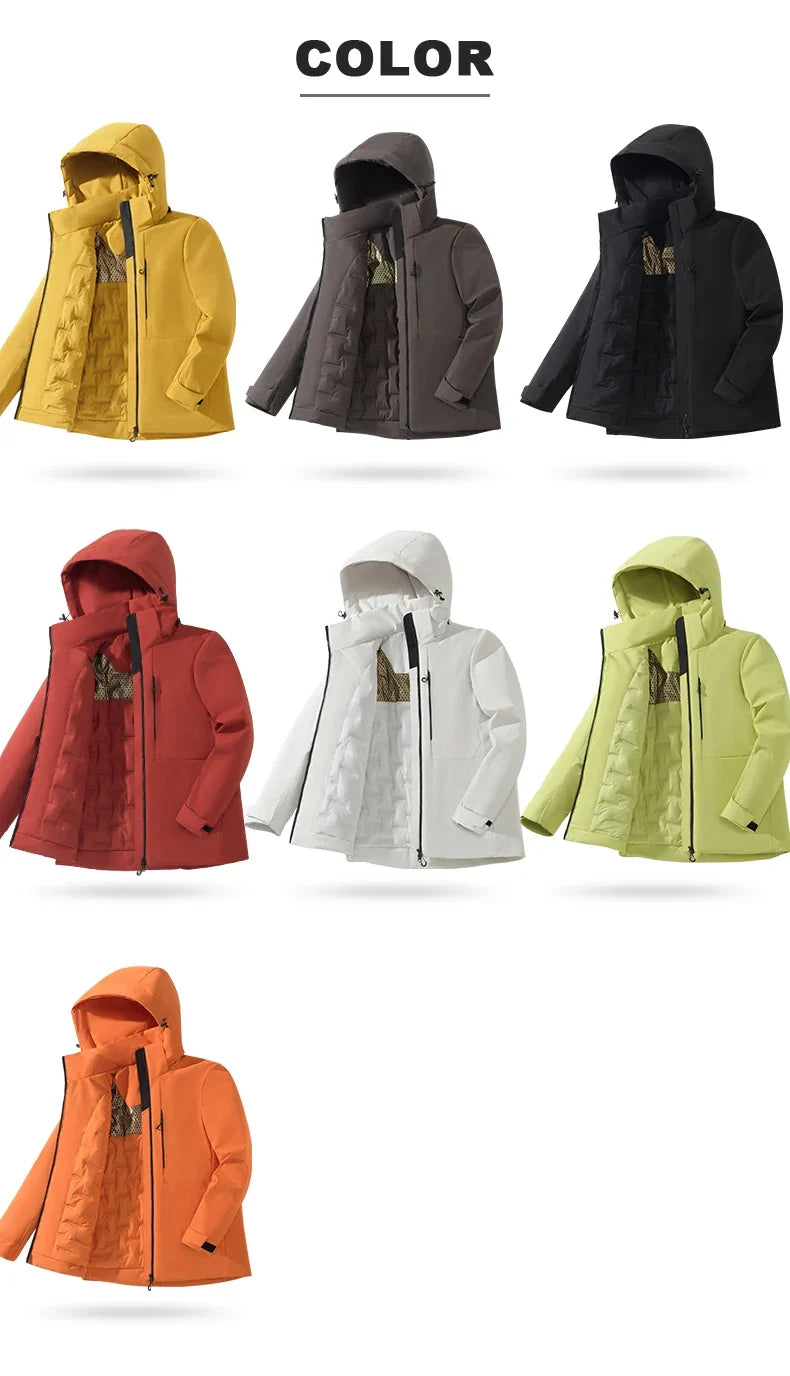 Warm Fleece Jacket Men Women Waterproof Windproof Winter Coat Unisex Outdoor Hiking Camping Skiing Climbing Windbreaker