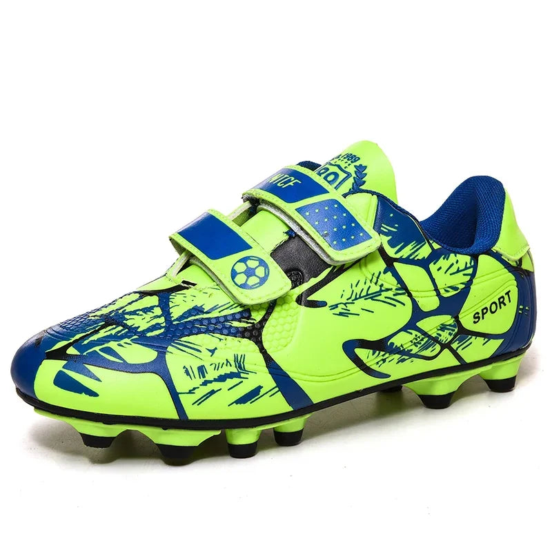 Kids Soccer Shoes Outdoor Non-Slip Football Sports Shoes Boy Training Shoes Child HOOK&LOOP Lightweight Children's Soccer Cleats