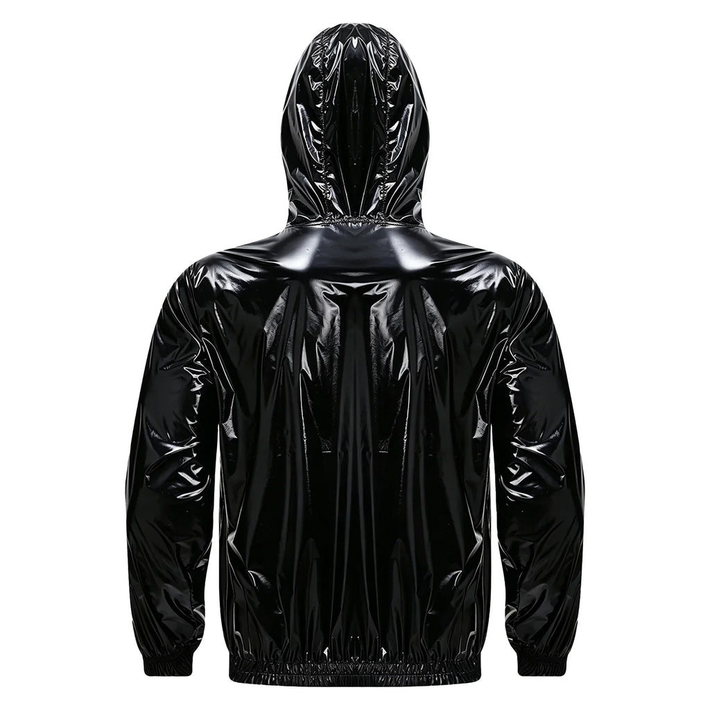 Mens Waterproof Hooded Jacket Tops Breathable Raincoat Waterproof Windproof Outdoor Biking Fishing Jacket Hood Outerwear