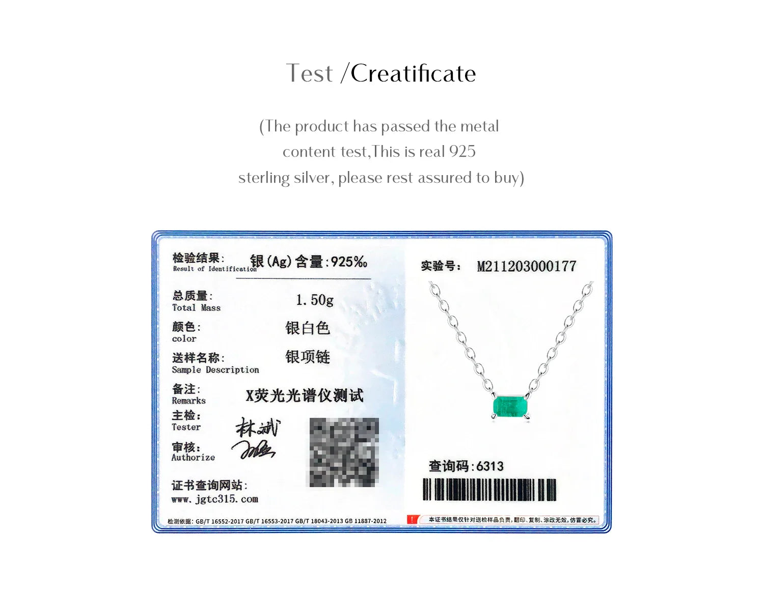 Authentic 925 Sterling Silver Green Tourmaline Necklace Pendant for Women Fashion Bijoux Wedding Statement Jewelry Gifts