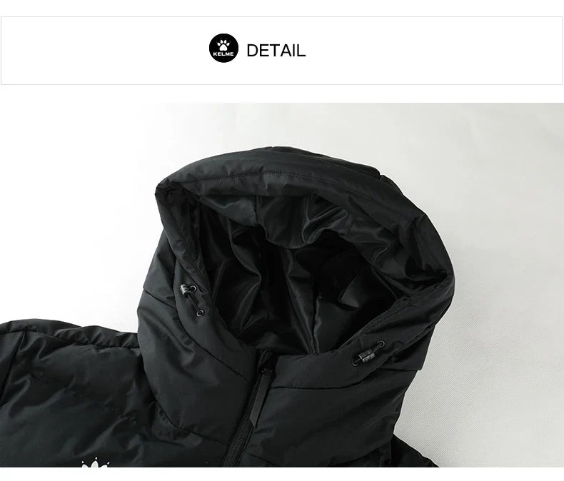 Men Winter Jacket Long Sports Training Hooded Coat Outrwear Warm Silk Cotton Windproof Cotton Clothing пуховик женский