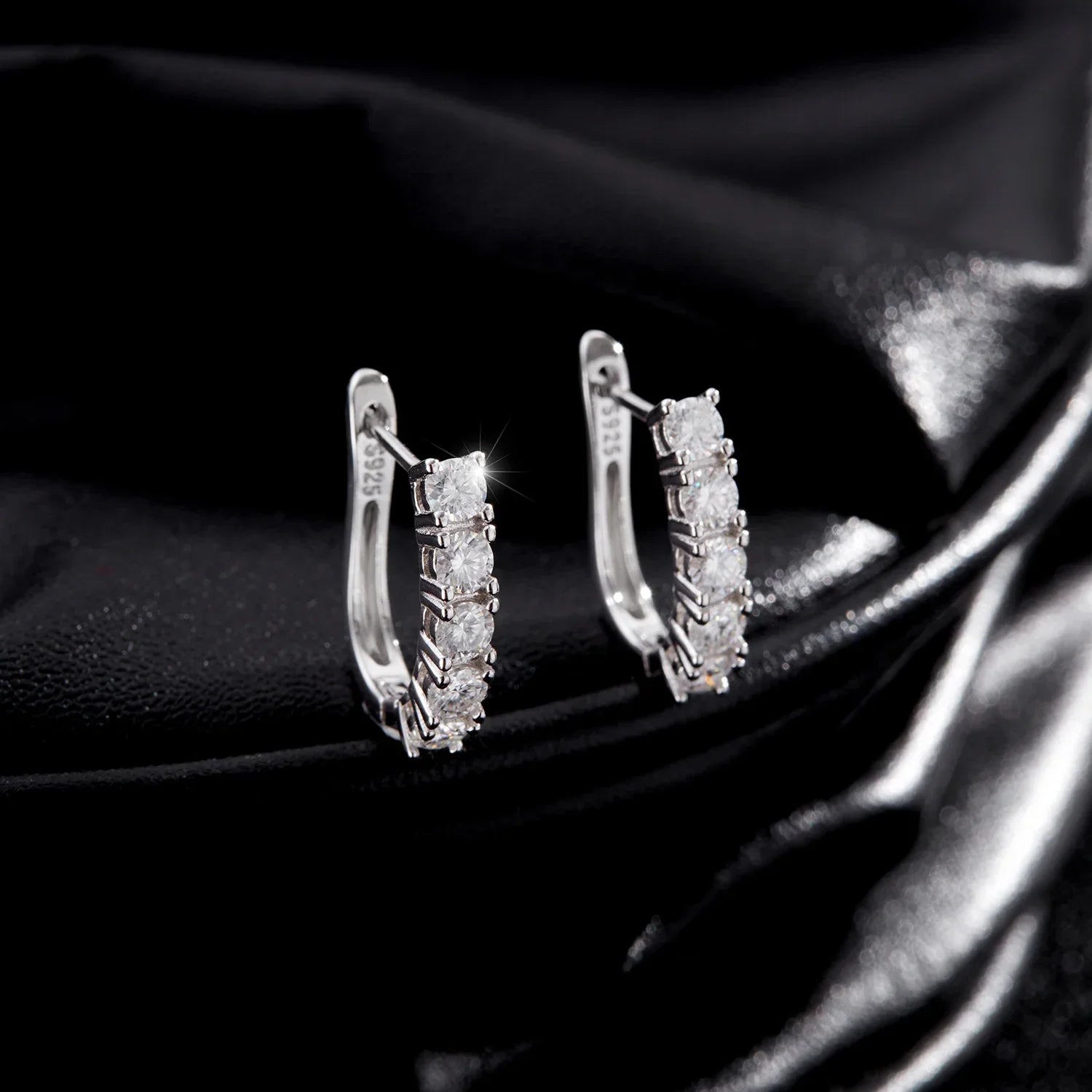 D Color U Shape Moissanite Earrings 925 Sterling Silver Elegant Exquisite Hoop Earrings For Women Wedding Jewelry