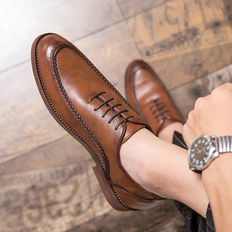 Spring Autumn New Men's Genuine Leather Casual Shoes Outdoor Work Shoes Office Dress Shoes Men's Wedding Shoes Free Delivery