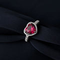 Heart Love 2.5ct Created Red Ruby 925 Sterling Silver Ring for Women Gemstone Daily Jewelry valentines day gift