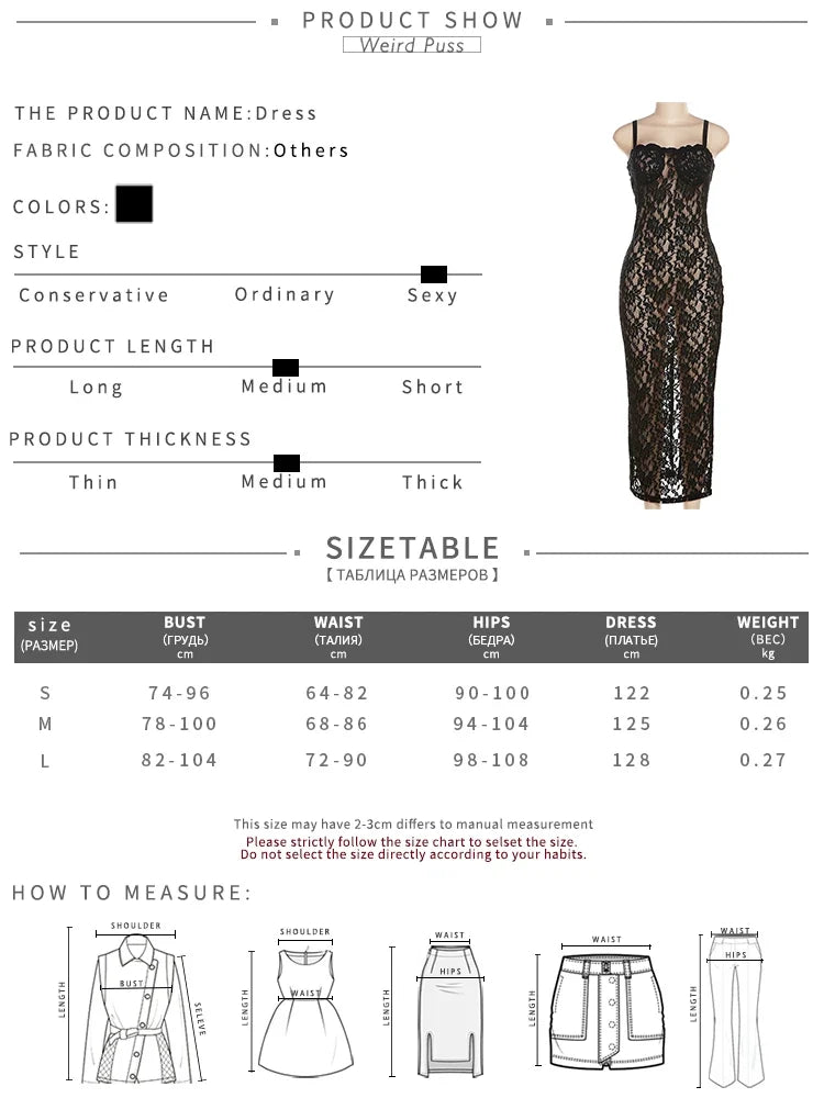 Lace Black Women Maxi Dress See Through Sleeveless Ladies Sexy Coquette Nightclub Party Bodycon Slim Fit Vestidos