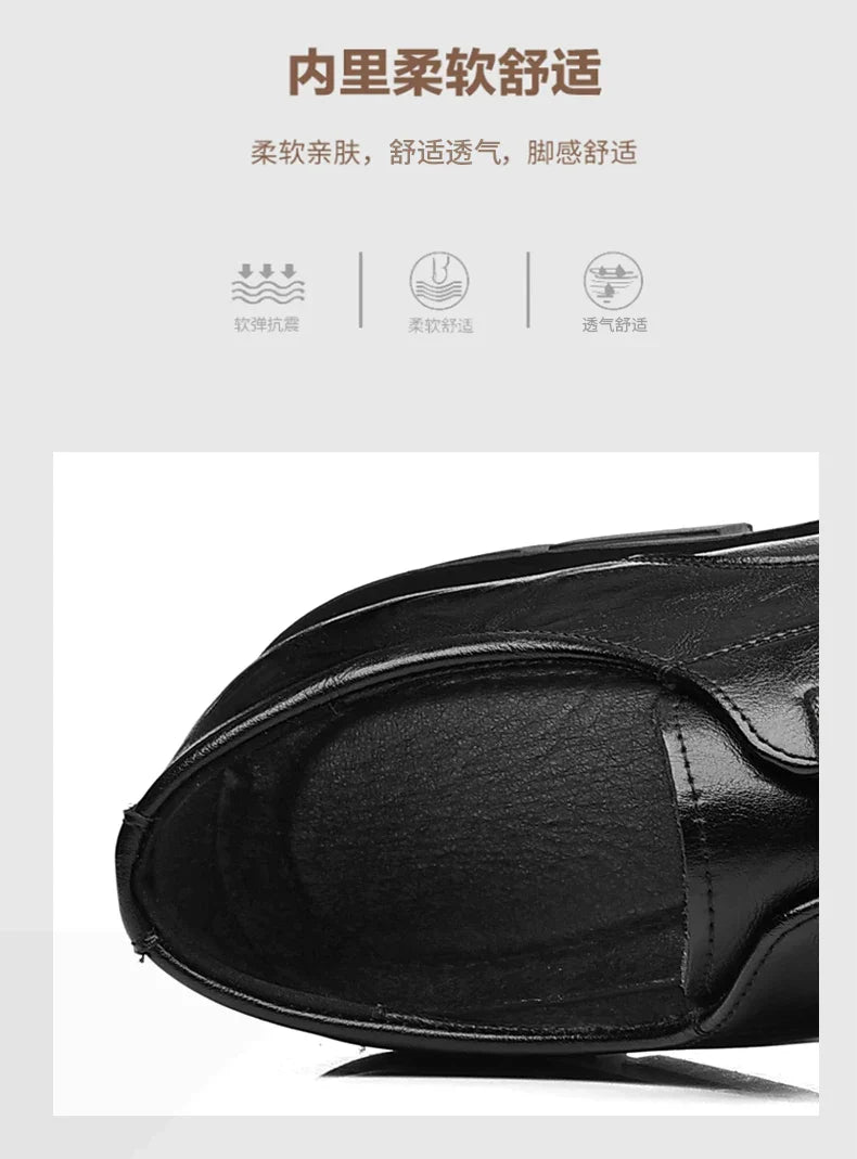 Men Dress Elevator Shoes Platform Breathable Lift Casual Business Luxury Genuine Leather Heightening Shoes5/8/10CM Taller Male