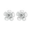 Moissanite 925 Sterling Silver Stud Earrings, Brilliant Sakura Shape VVS1 Clarity Lab Created Diamond Earrings