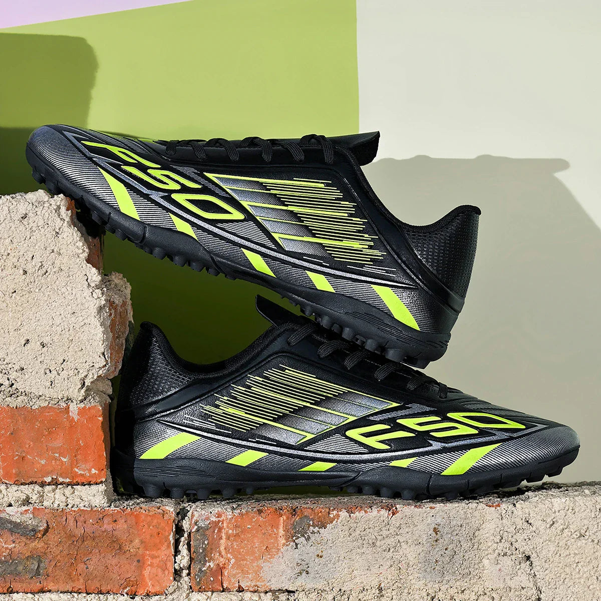 TF Soccer Cleats Children Kids Boys Girls PU Fabric Upper Rubber Sole Non-slip Wear-resistant Training Shoes