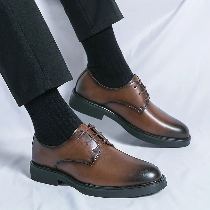 Trend Lace Up Shoes Wedding Dress Footwear Leisure Walk Office Flats New Business Formal Mens Oxford Shoes Leather Casual Shoes