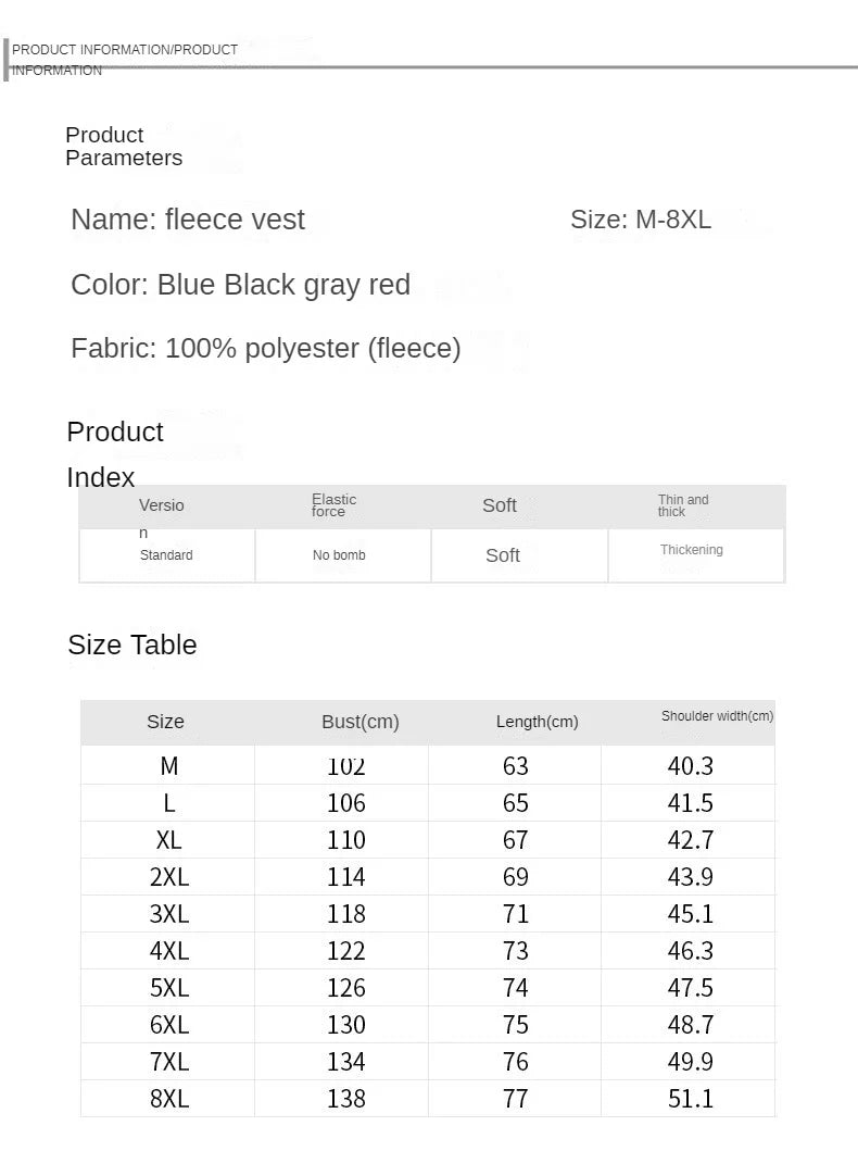 Men Winter Vest Sleeveless Stand Collar Solid Color Fleece Thick Keep Warm Plus Size Neck Protection Winter Waistcoat for Daily