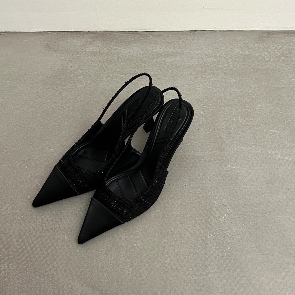 New style pointed-toe fashionable high-heeled shoes for women with thin heels open-back, shallow-cut and suitable foroutdoorwear