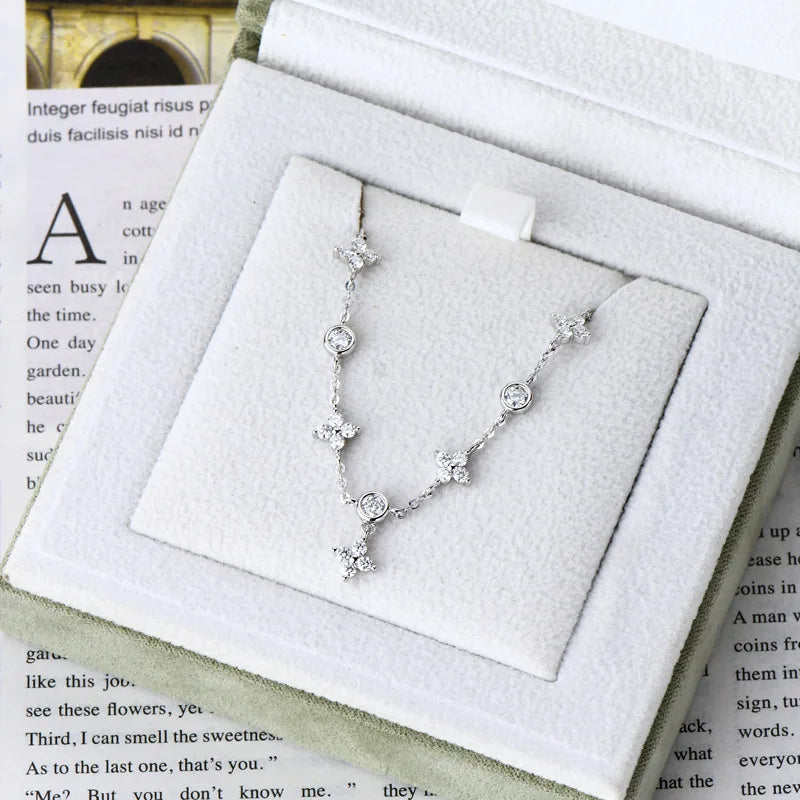Clover GRA Certified 2cttw D Color Moissanite Bracelet for Women Girl 925 Silver Pass Diamond Test Hand Link Bracelets Gift