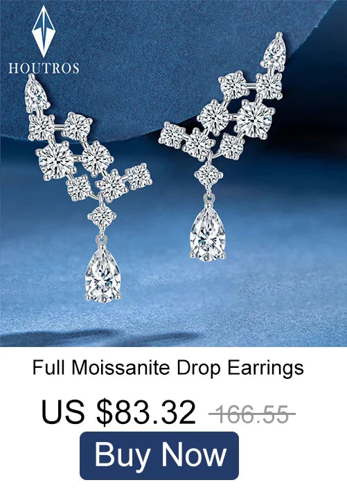 4.8cttw Full Moissanite Pendant Necklace for Women S925 Silver Round & Pear Cut Lab Diamond Necklace Party Wedding Jewelry Gift
