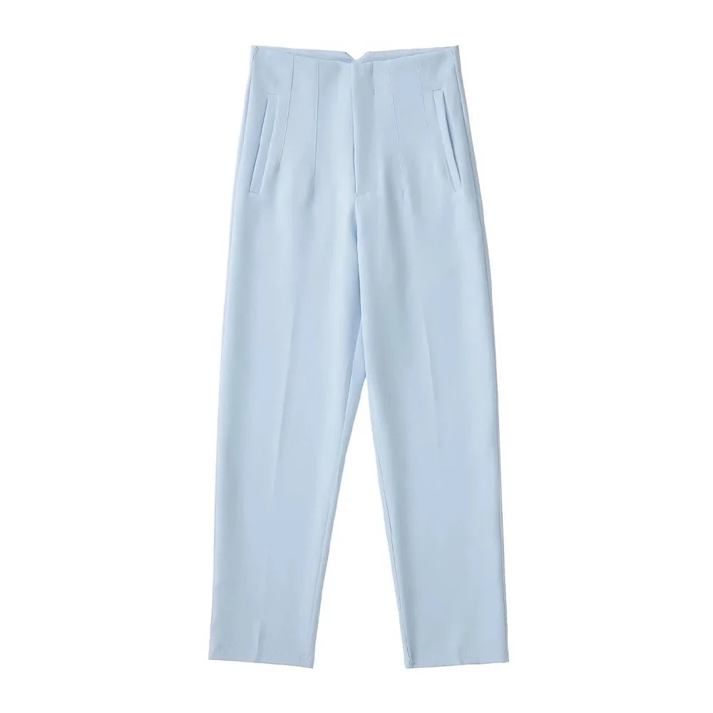 High Waist Solid Pants for Women