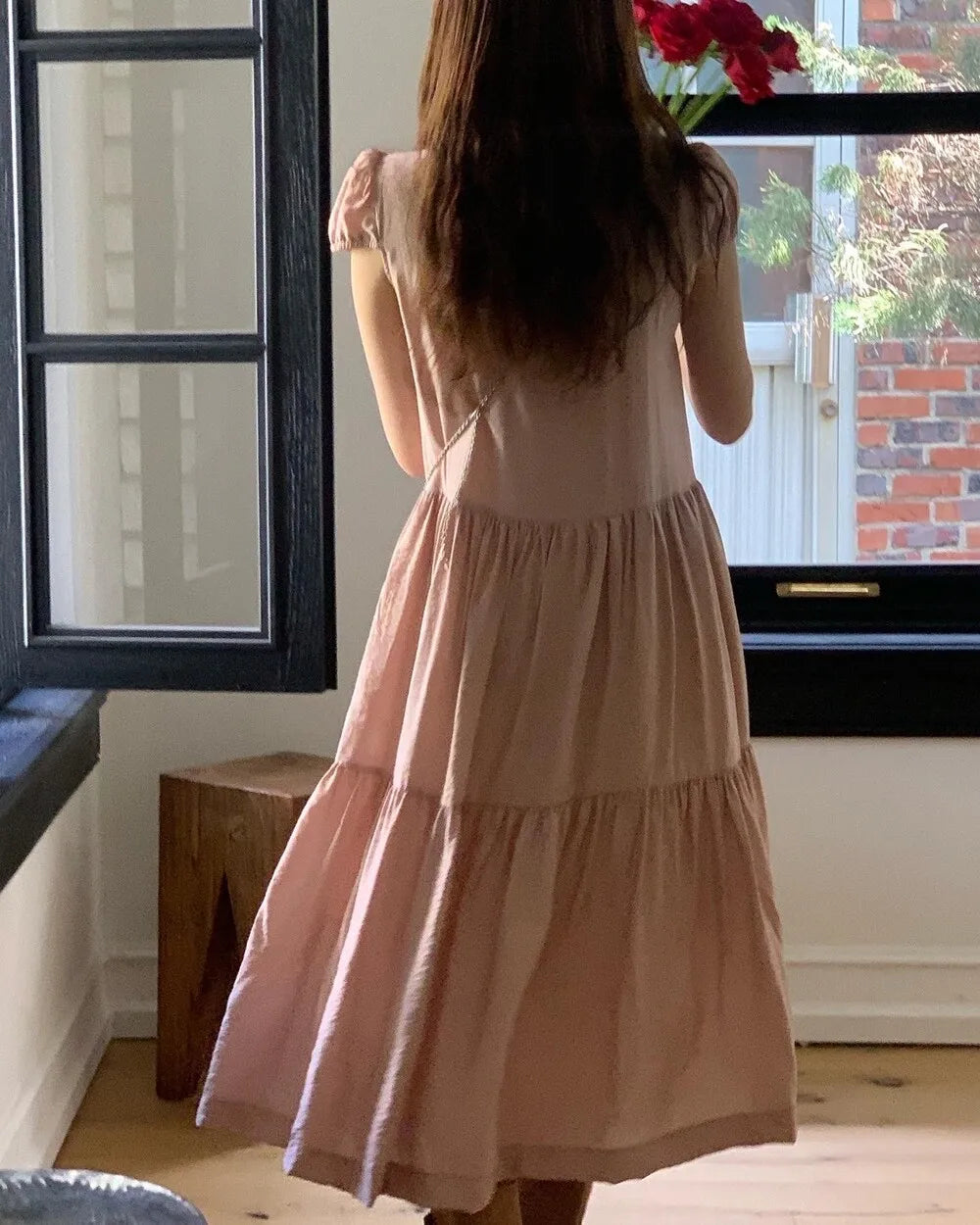Spring 2025 Chic A-Line Dr Korean Sle Long Svel Women's Faionable Gown Ele Personali Commute Suitable Dr