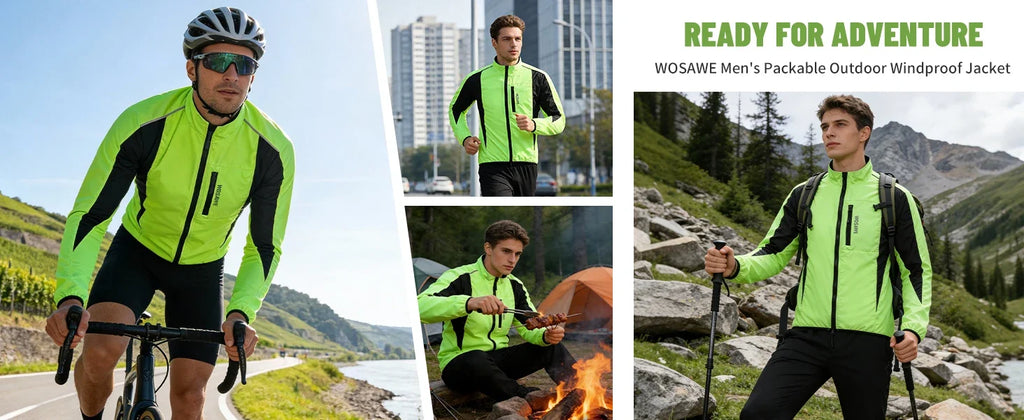 Men Windproof Water-repellent Reflective Cycling Jacket MTB Bicycle Long Sleeve Windbreaker Bike Coat Jersey