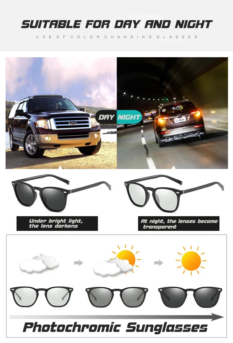 Aluminum Polarized Sunglasses Women Men Photochromic Sun Glasses UV400 High Quality Chameleon Driving Goggles Eyewear Gafas