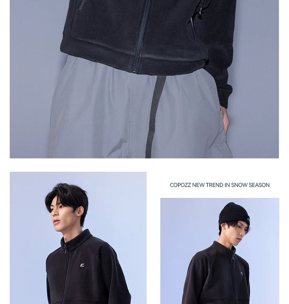 Winter Spring Warm Fleece Jacket Men Women Pure Color Sweatshirt Coats Outdoor Snow Ski Jacket Linner Female Adult