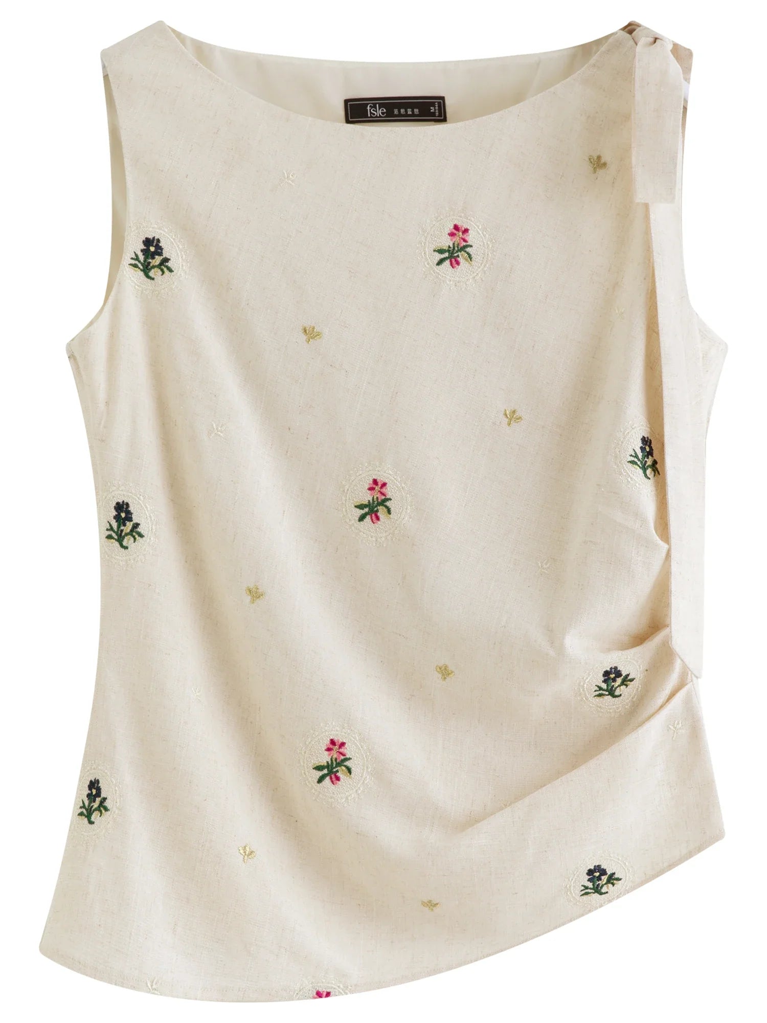 Fashionable Embroidered Sleeveless Top and Tulip Skirt Elastic Waist Retro Women 2026 Summer New Arrival Set