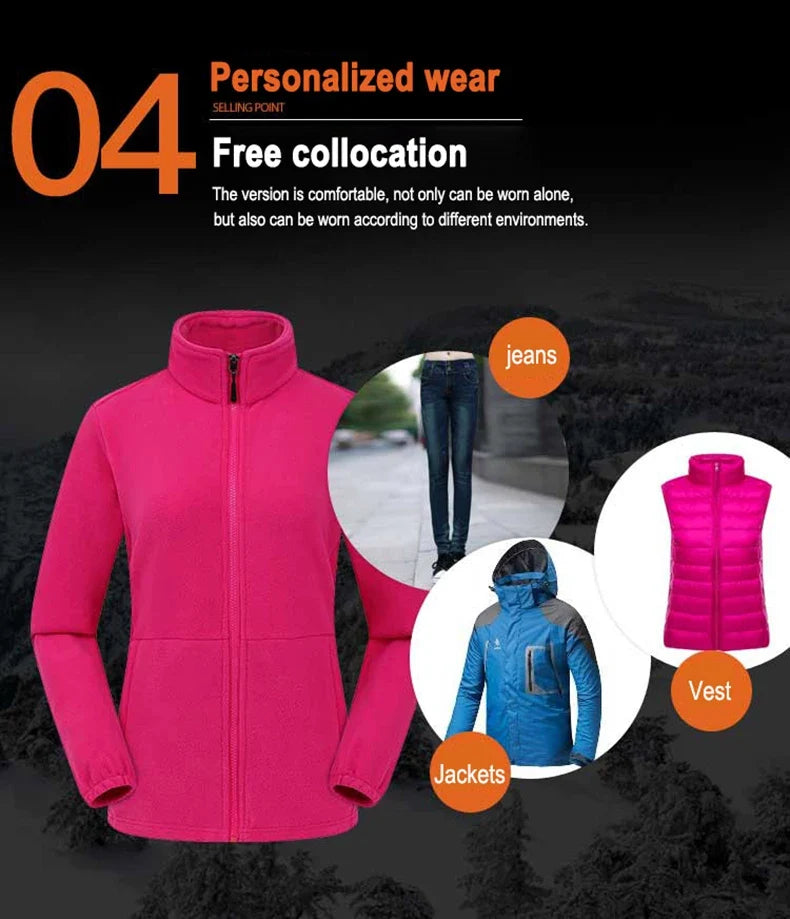 Winter Polar Fleece Jackets Women Windproof Thermal Soft Shell Jacket Outdoor Hiking Camping Skiing Climbing Warm Coat