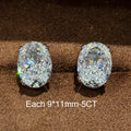 5CT Oval Cut High Carbon Diamond Earrings for Women 100% 925 Sterling Silver Sparkling Ear Stud Fine Jewelry Gifts