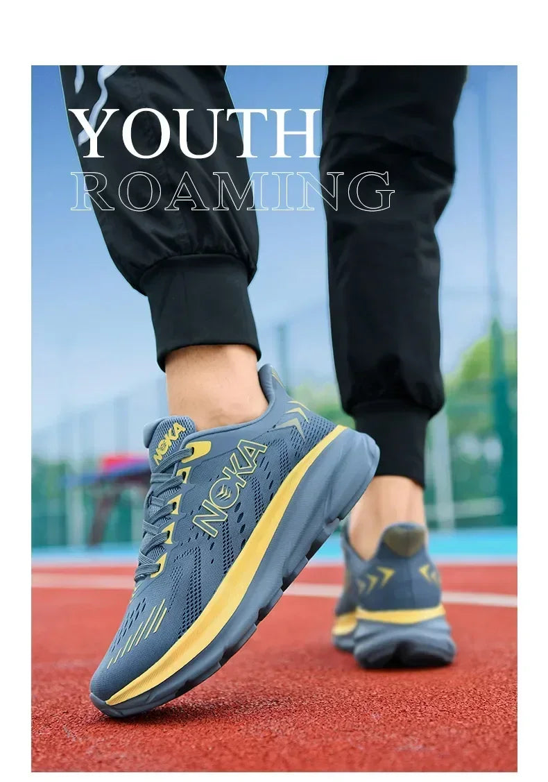 Men's Running Shoes Breathable Cushioning Couple Non-Slip Outdoor Jogging Trainer Race Sneakers Luxury shoes Mesh Off-road Shoes