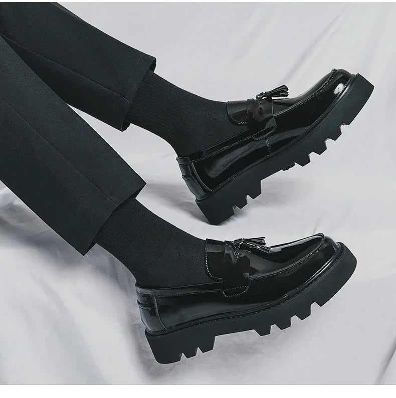 Genuine Leather Men Shoes Fashion Men Work Shoe Luxury Design Thick Bottom  Elegant Formal Loafers Outdoor Comfort Business Shoe