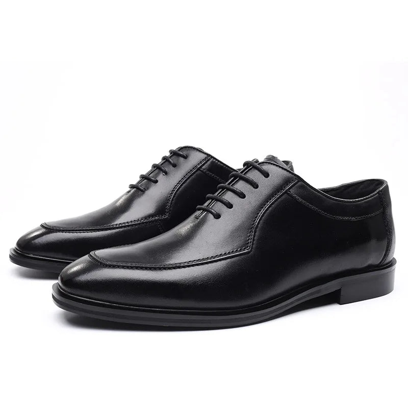 Britain Gentleman Fashion New Men Round Toe Black Brown Lace Up Casual Shoes Male Formal Wedding Dress Footwear Zapatos Hombre