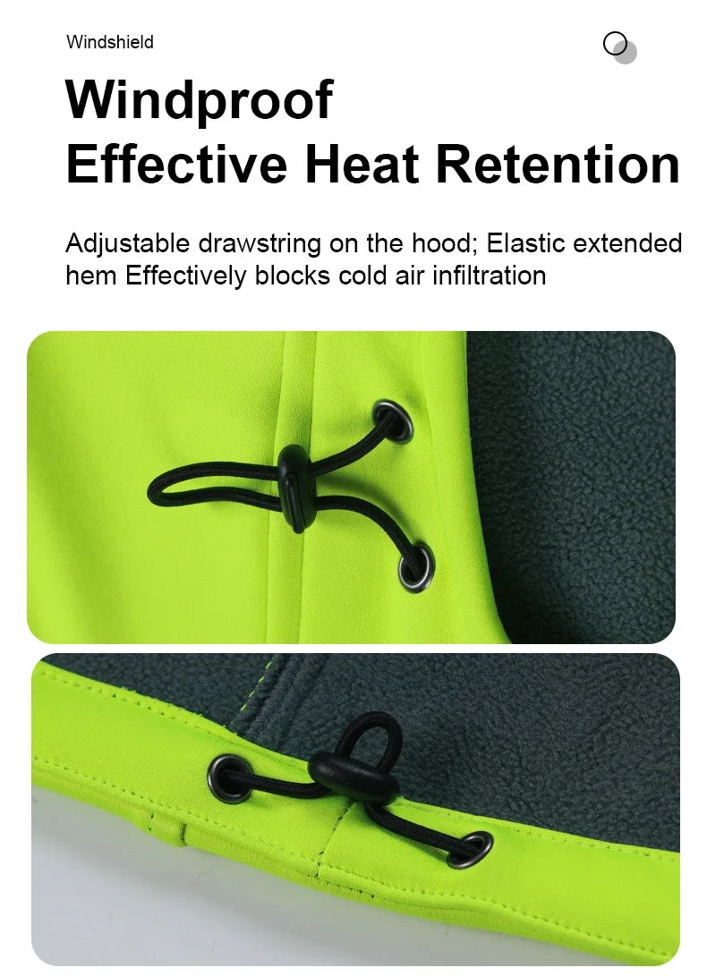 Winter Cycling Jackets Man Warm Thermal Windbreaker for Men Hooded MTB Bike Jackets for Riding Windproof Bicycle Clothing