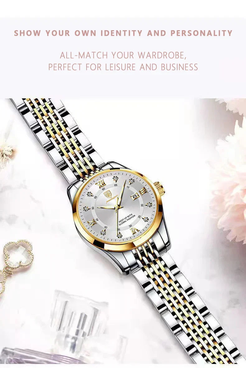 Luxury Woman Watch Waterproof Stainless Steel Luminous Date Ladies Watch Fashion Simple Casual Women’s Quartz Watches