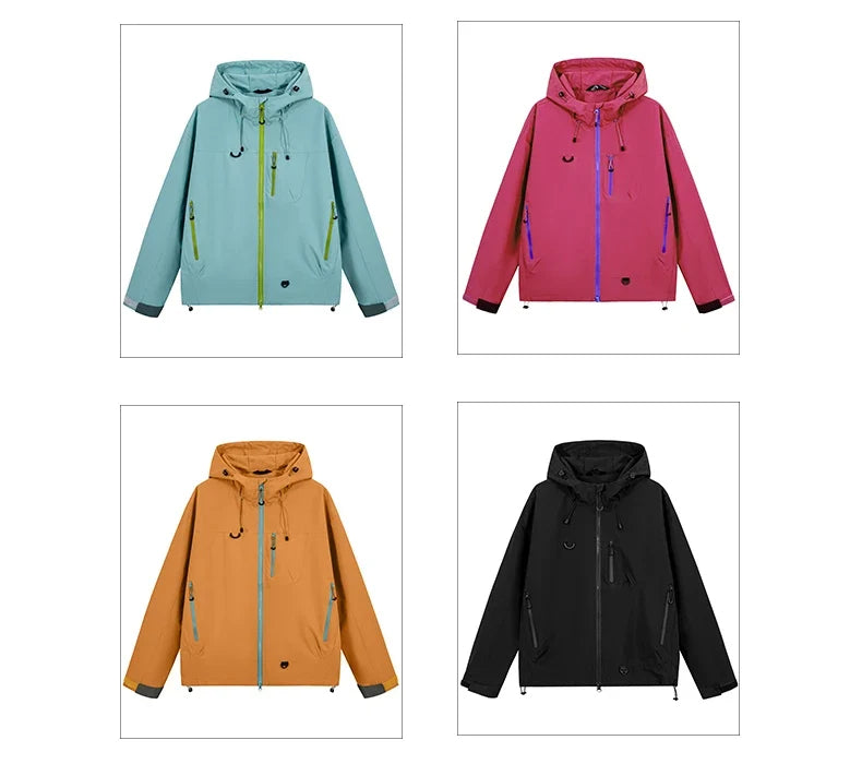 Men's Women's Waterproof Hiking Jacket Trekking Camping Mountaineering Windbreaker Unisex Outdoor Sport Windproof Rain Coat