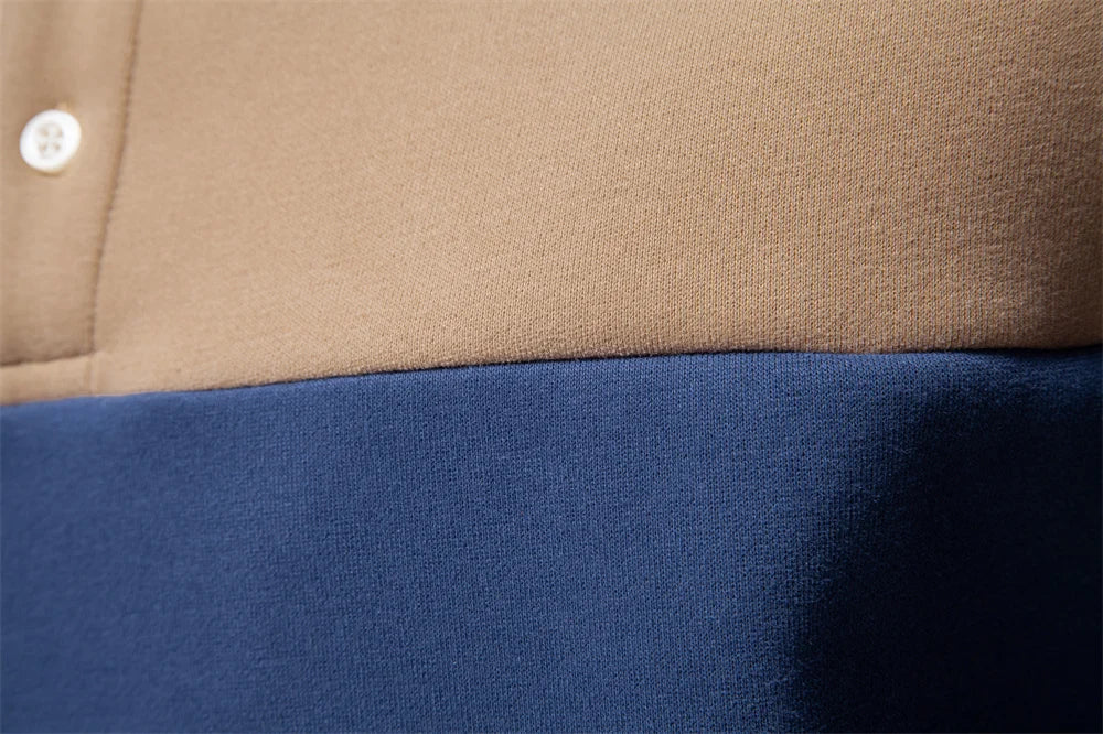 Men's Premium Cotton Sweatshirt Color Block Sweatshirt Long Sleeve Business Casual Social Sweatshirt