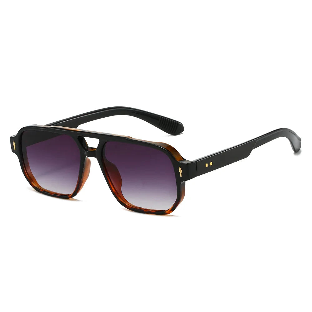 Fashion Square Sunglasses Women Men Driving Rivets Arrow Decoration Casual Travel Suitable for All Sun Glasses Uv400