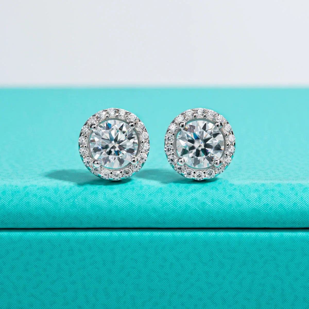 1cttw D Color Round Cut Moissanite Diamond  925 Sterling Silver Stud Earrings For Woman Jewelry Wholesale