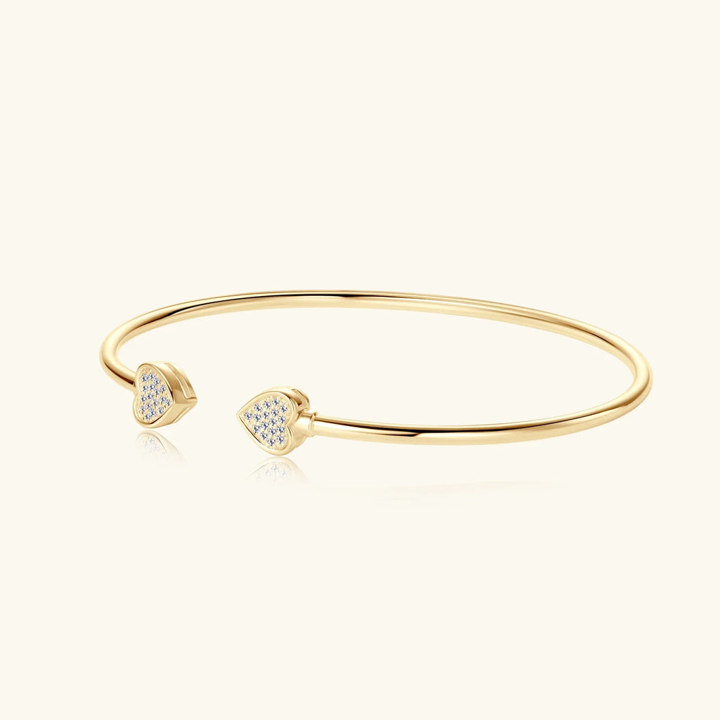 0.5CT Moissanite Bangle Bracelet 18K Gold Plated 925 Sterling Silver Classic Bangle Bezel Set Diamond Bracelet for Women Gifts
