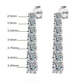 3-5mm Size Gradient Moissanite Drop Earrings for Women 925 Sterling Silver Long Tassel Diamond Stud Earring with Certificates