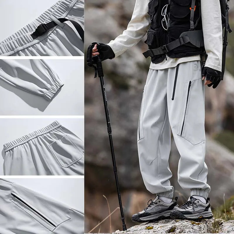 Hiking Pants Men Waterproof Windproof Pants Breathable Loose Trousers Fishing Cycling Trekking Camping Outdoor Sport Pant Autumn