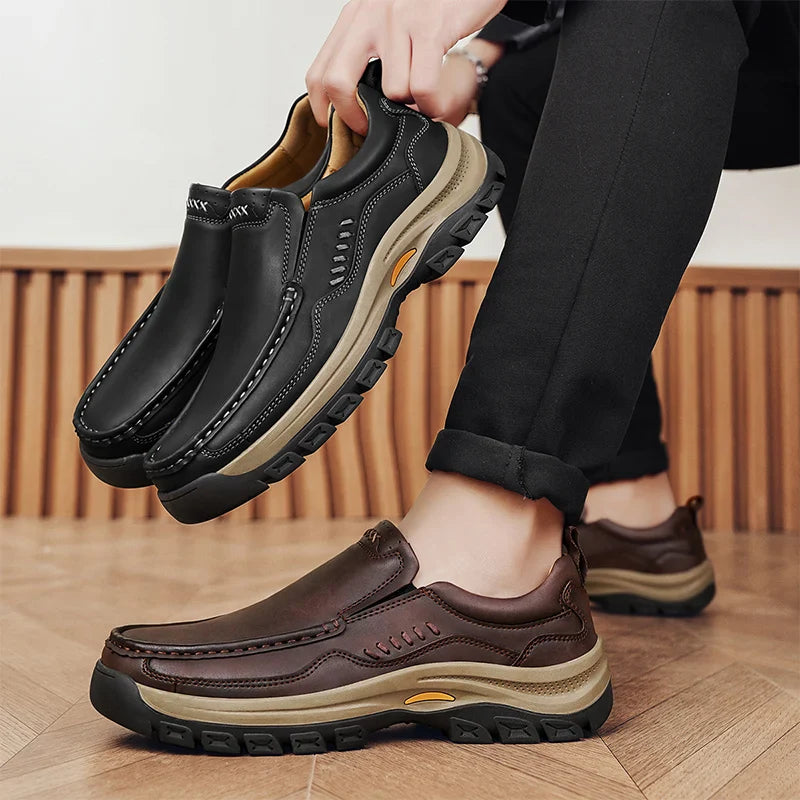 Spring 2025 New Men's Shoes: Versatile Casual Shoes, British Middle-aged Dad Shoes, and Fashionable Business Leather Shoes