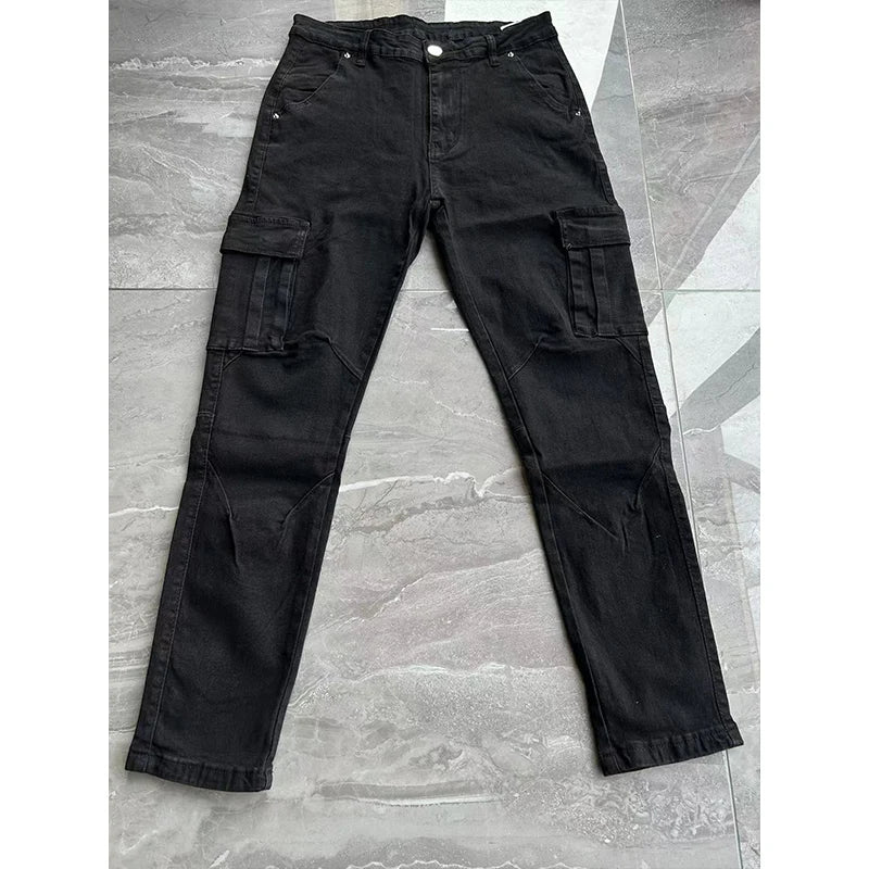 Men's Elastic Skinny Cargo Pants Jeans