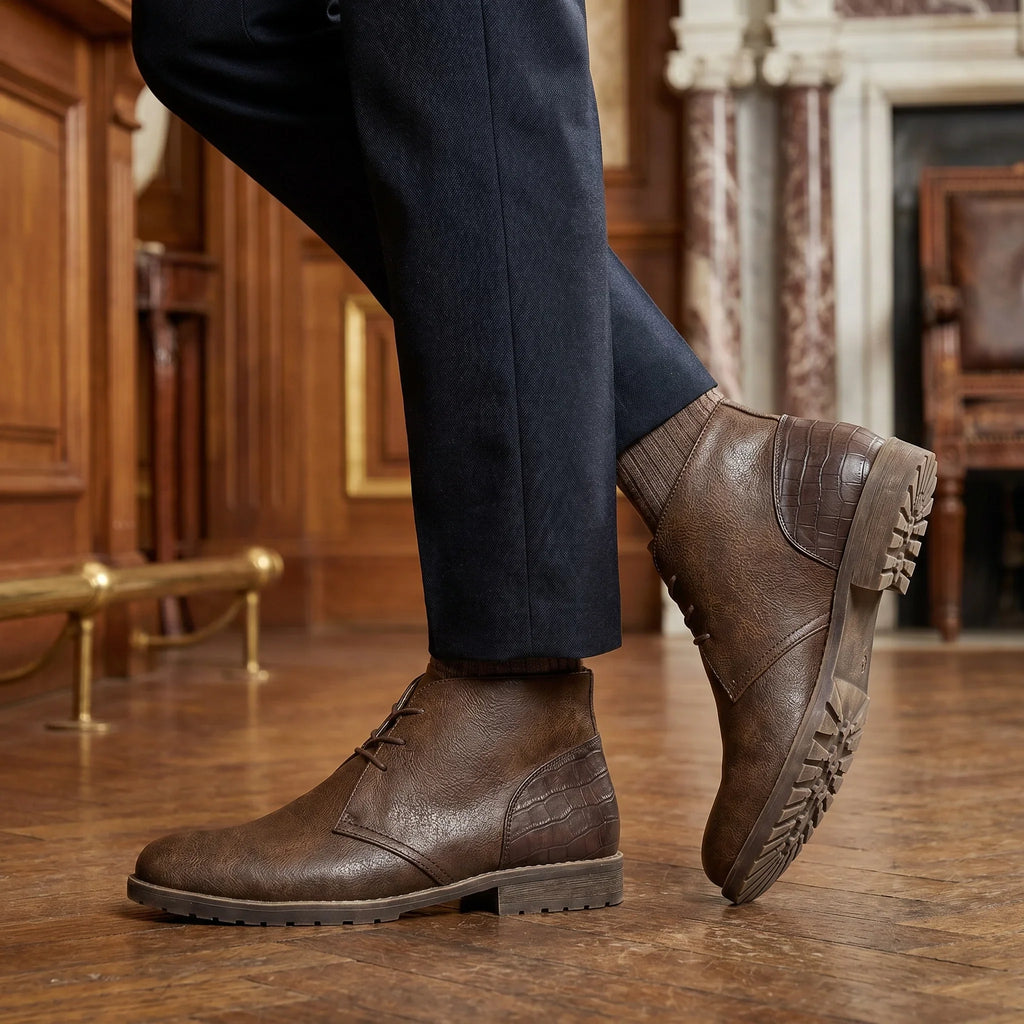 Retro American Style Men Desert Boots Ankle Boots Vintage Casual Leather Boots for Men