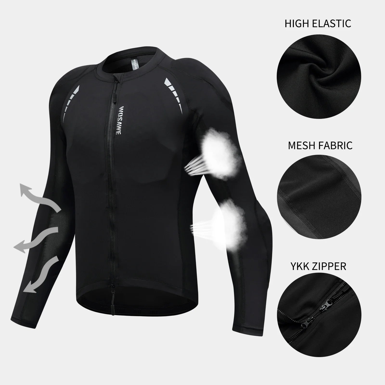 Men Motorcycle Riding Jacket Summer Motocross Motorbike Racing Outdoor Sports Jacket with Shoulder Elbow Back Gear