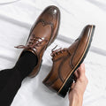 Handmade Men’s Wingtip Oxford Shoes – Genuine Leather, Lace-Up, Brown/Black, EU 40–48