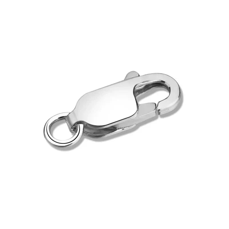2pcs Real Pure Solid 925 Sterling Silver Lobster Clasp Hook Claw Buckle With Close Sealed Ring Connector Jewelry Findings